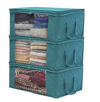 

3-piece Non-woven Folding Storage Box Sleek Minimalist Quilt Storage Bag Family Room Window Dust Bag toy storage zip lock bags