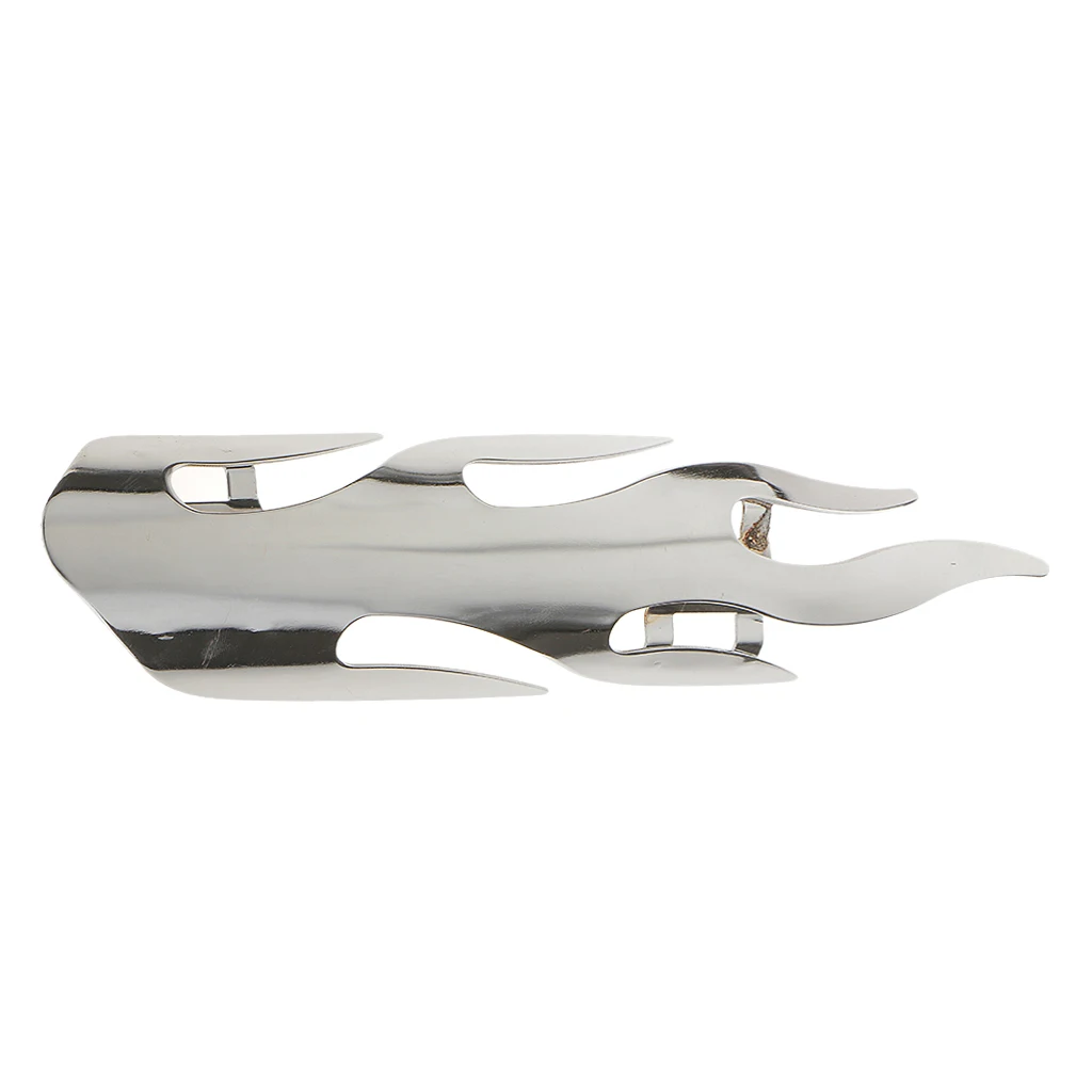 

Plating Chrome Motorcycle Flame Exhaust Muffler Pipe Heat Shield Cover Heel Guard White