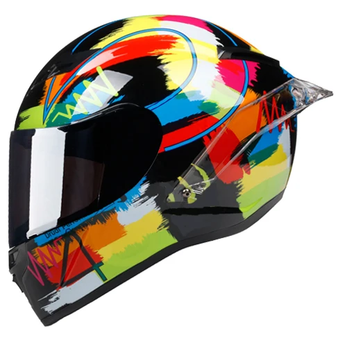 Полнолицевой мотоциклетный шлем граффити-Art Casco De Moto DOT approved Capacete для гоночного мотокросса по бездорожью - Цвет: GLOSS-3