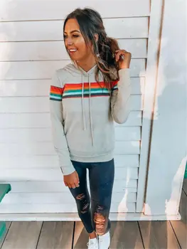 

Women's Long Sleeve Hoodie Jumper Hoody Blouse Ladies Sweatshirt Tshirt Hoodies Hooded Autumn Fashion Solid Color Tops Tee New