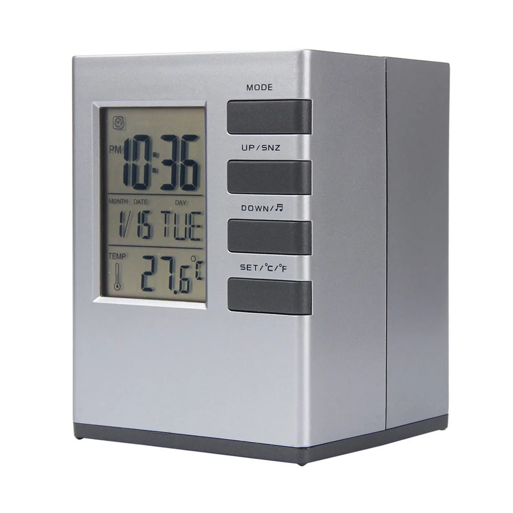 Multi Function Pen Pot Led Digital Alarm Clock Office Electronic
