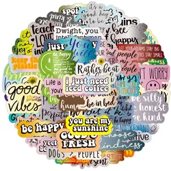 10/30/50pcs Coloré Phrases Motivantes Autocollants Esthétique Scrapbooking BRICOLAGE Téléphone Portable Autocollant Imperméable À L'eau Autocollant pour Les Enfants 