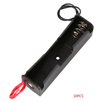 

10pcs Plastic Battery Holders Storage Boxes AA Rechargeable Battery Wired Case Black Toy Part