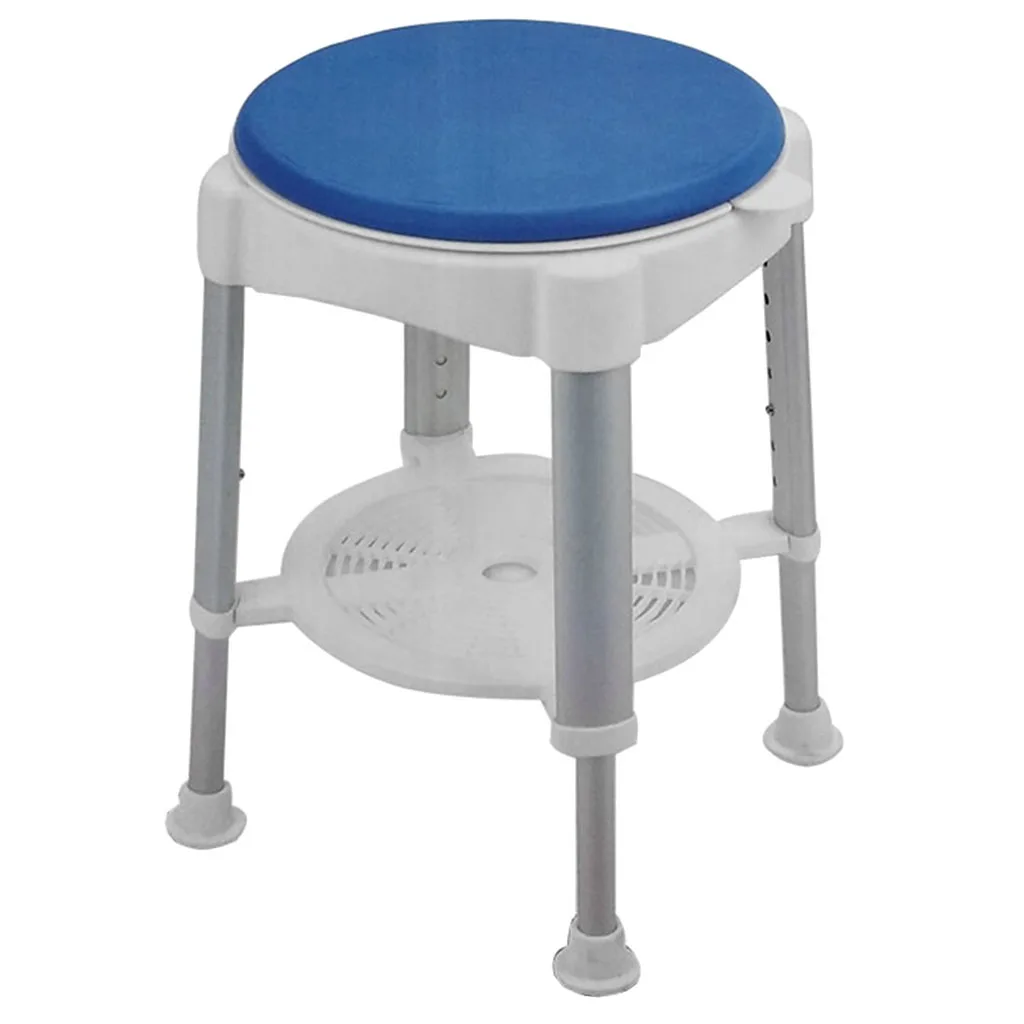 AntiSlip  Adjustable Height Bath Stool Swivel Shower Stool Heavy Duty