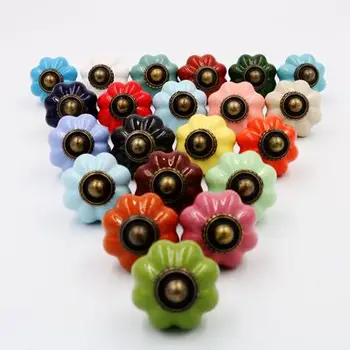 

34mm Pumpkin Shape Design Furniture Ceramic Knobs Cupboard pulls Drawer Cabinet Handles Kitchen Knob Hardware Accessories 1Pcs