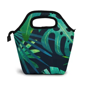 

Tropical Pattern Lunch Bag Boxes Bags Portable Insulated Picnic Food Box for Women Men