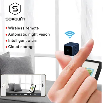 

SOVAWIN Mini WIFI Camera Infrared Night Vision Motion Detection TF Card 128GB Camera Panoramic Video Surveillance Home Security