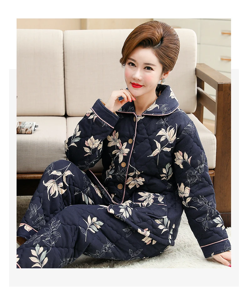 inverno quente acolchoado jaqueta das mulheres pijamas