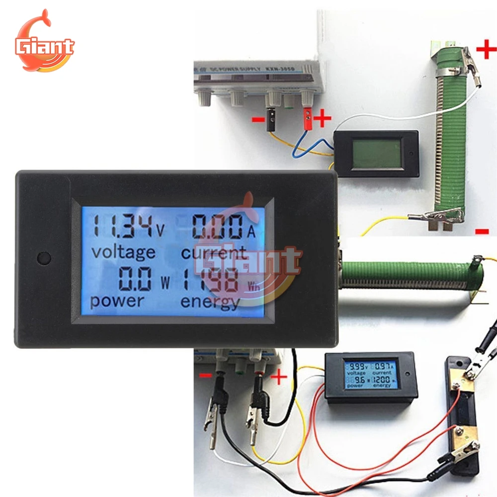 LCD 전원 공급 패널 디지털 전압계 전류계 전력계, kWh 와트 에너지 멀티미터, 20A, 50A, 100A, 80-260V, 6.5-100V, 50A 션트