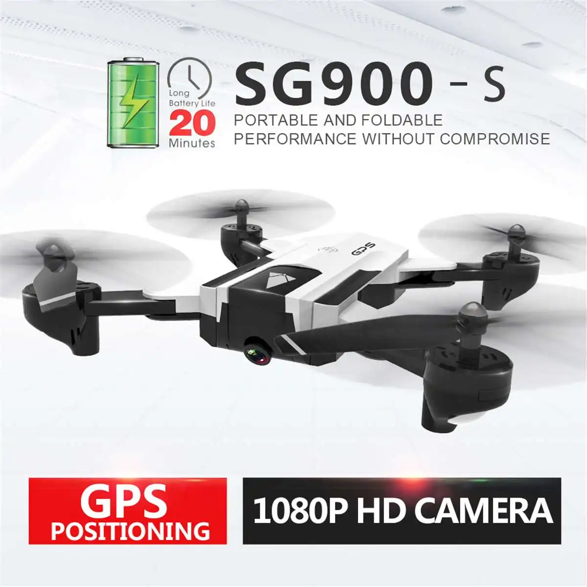 

SG900S Ultra HD 1080P Foldable 4K GPS RC Drone Wifi FPV Wide-Angle Camera Long Battery Life Camera Drones GPS Camera