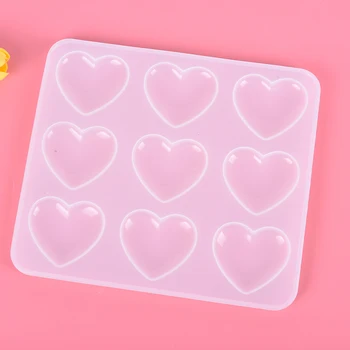 

1pcs 9-Cavity Silicone Heart Shape Mold Jewelry Making DIY Pendant Necklace Mirror Crystal Epoxy Resin Mold Craft Tool