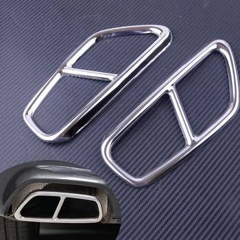 

DWCX 2pcs Stainless Rear Exhaust Throat Muffler Tail Pipe Strip Trim Cover End Tip fit for BMW 5 Series 2018