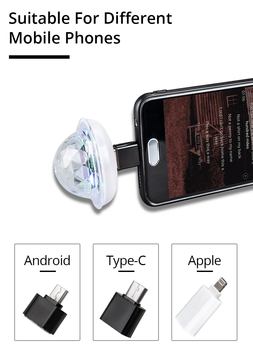 Мини USB диско светильник светодиодный экзотическими свет Портативный кристалл магический шар красочный эффект Семья вечерние караоке украшения