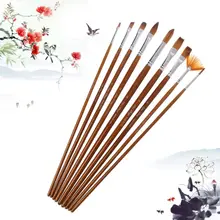 9 шт./компл. разных Размеры художник набор нейлоновых волосяных Краски кисти акриловые кисти для живописи маслом «сделай сам» Акварельная ручка для рисования товары для рукоделия