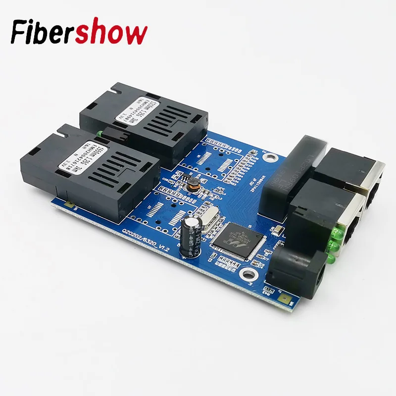 Ethernet Волоконный коммутатор Gigabit 2 RJ45 UTP SC волоконный гигабитный волоконно