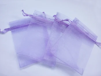 

200pcs 10*15 Purple gift bags for jewelry/wedding/christmas/birthday Organza Bags with handles Packaging Yarn bag