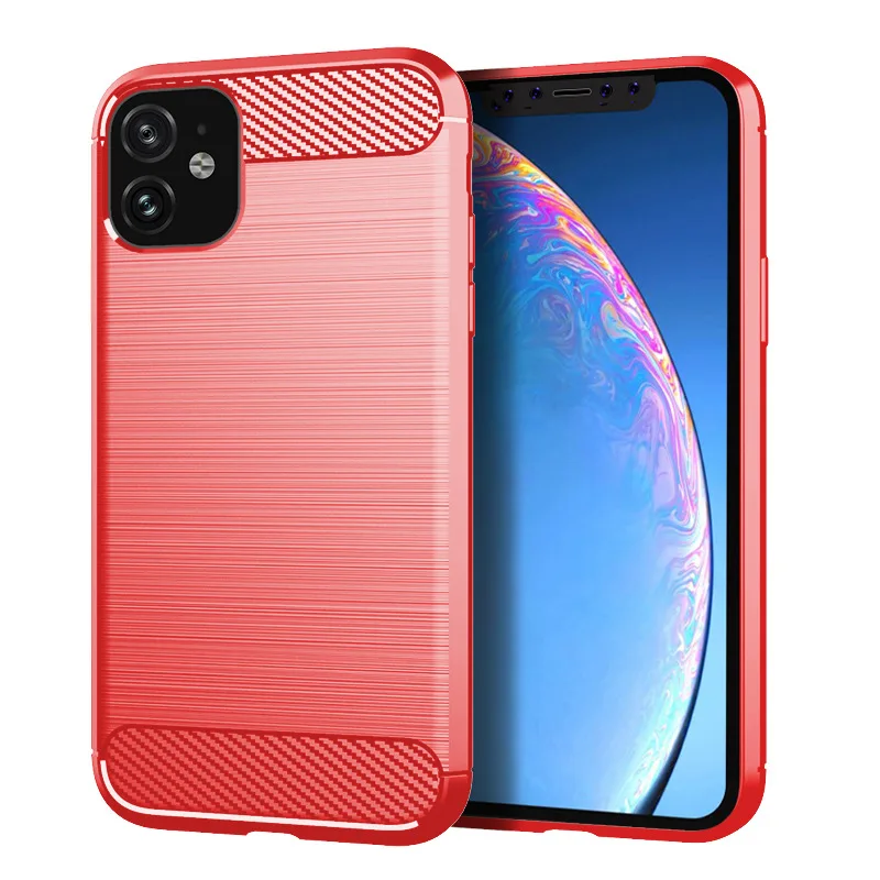 Rubber Carbon Fiber Case For iPhone 11 12 13 PRO MAX 7 7Plus 8 8Plus X XR XS MAX 5S SE 5 6 6S Ultra Thin Silicone Cover Coque cool iphone 12 pro max cases