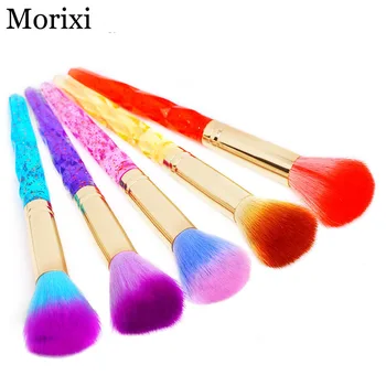 

Colorful nail art brush crystal handle gradient color hair brush 3D manicure nail dust cleansing tool makeup powder brush MZ093