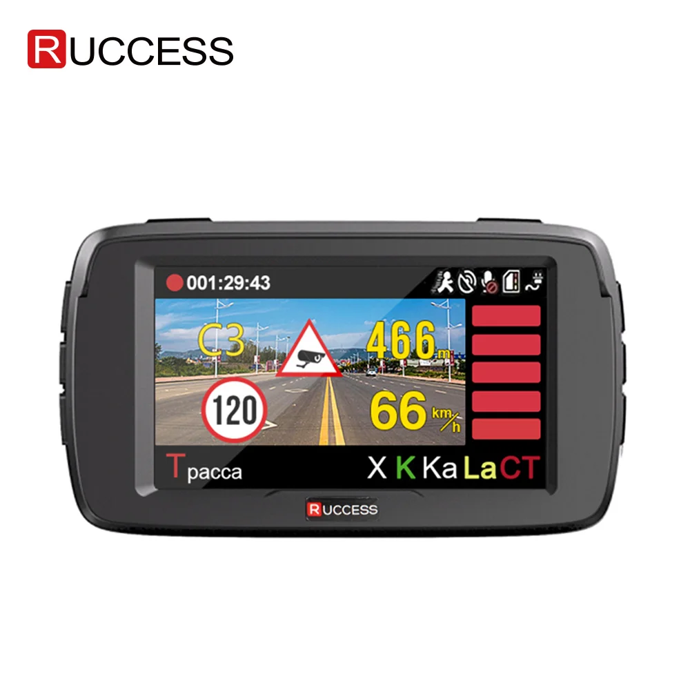 

RUCCESS Anti Radar Detectors 3 In 1 Car DVR Radar Detector GPS Logger Full HD 1080p Ploice Speed Camera WDR Car Detector