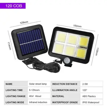 

COB Solar Powered Durable Bright Wall Lamp Spotlight Wall Light Energy Saving Garden Outdoor PIR
