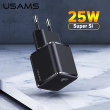 USAMS süper Si 25W PD şarj cihazı süper hızlı şarj cihazı QC 3.0 2.0 USB tip C şarj için iPhone12 Pro mini Max 11/Huawei/Xiaomi/Samsung