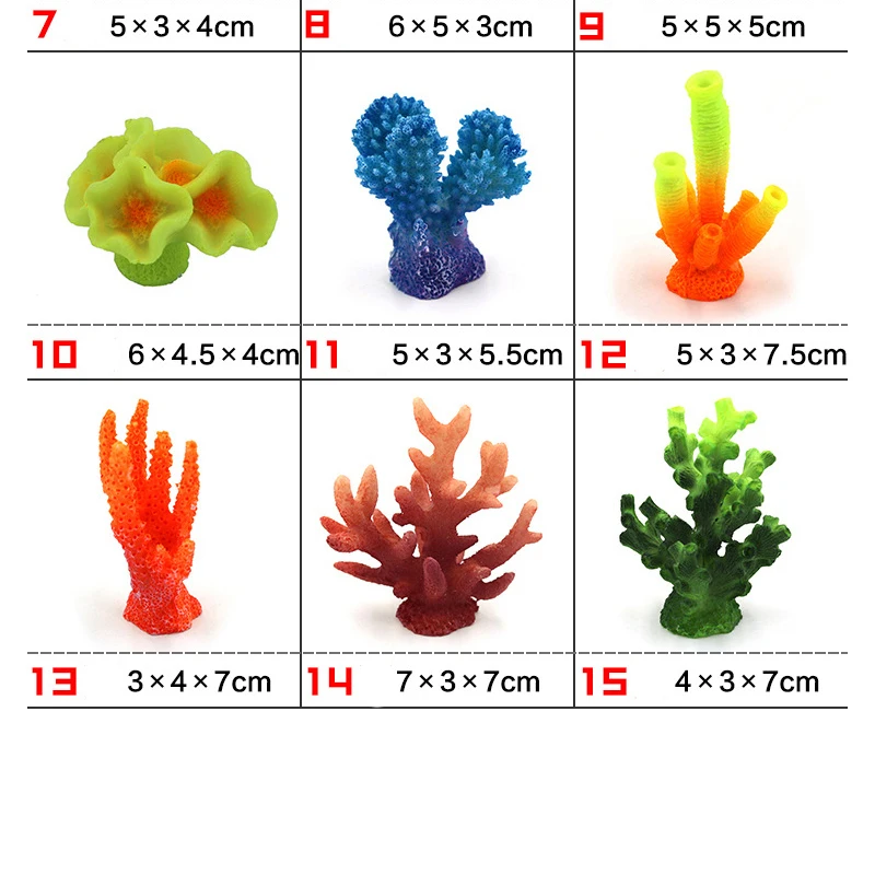 Various Styles Aquarium Fish Tank Landscaping Simulation Mini Coral Flower Family Red Coral Starfish Pet Supplies Ornaments