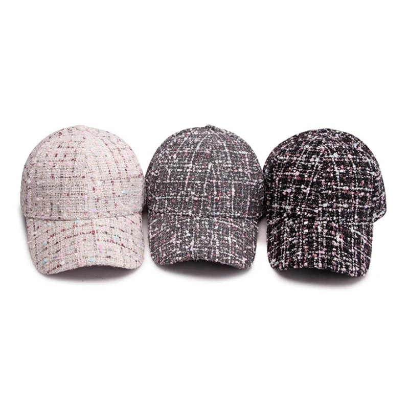 

Men Women Wool Blend Hat For Winter Plaid Retro Snapback Caps Outdoor Sports Warm Thickened Baseball Cap Hats