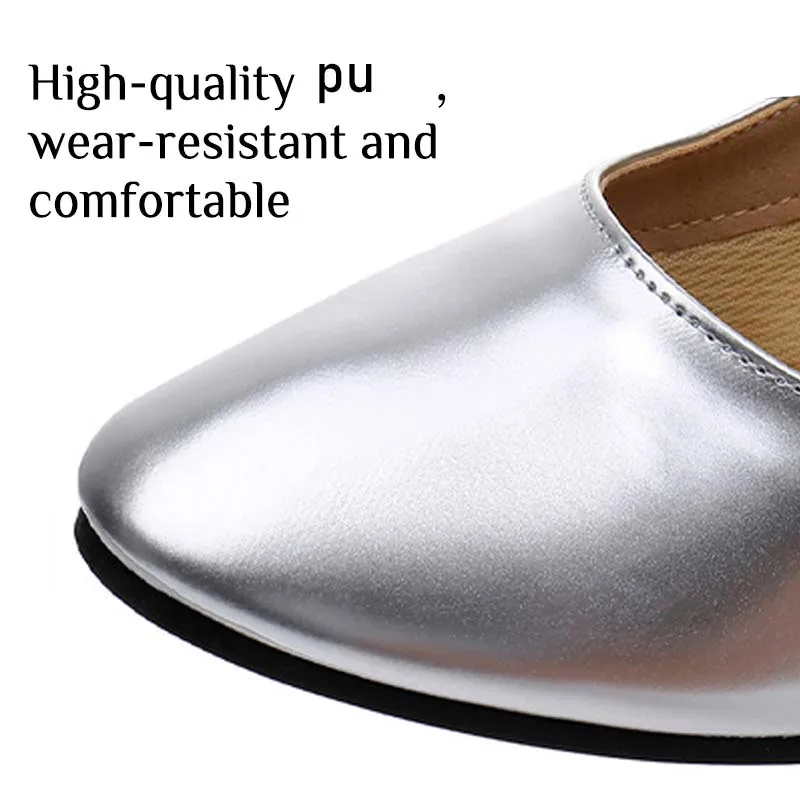 DKZSYIM Women Tango Dance Shoes Ballroom Latin Shoes Ladies Modern Jazz Comfortable Close Toe Middle Heel Party Dance Sneakers 3