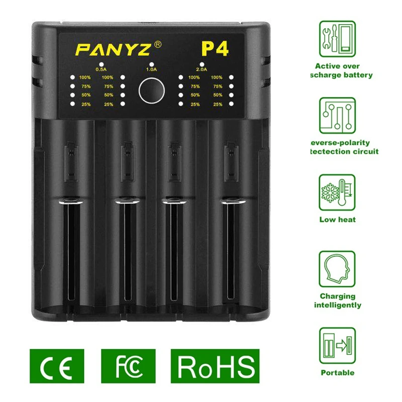 Зарядное устройство Panyz для литиевых аккумуляторов 18650 26650 21700 10440 14500 AA AAA никель NiMH|Портативные осветительные