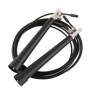 

3M Long Jump Rope Adjustable Speed Black Wire Rope For Sports Training