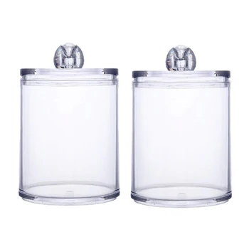 

2 Pcs Cotton Pad Container Multifunctional Cosmetic Holder Transparent Bottle Cosmetic Plastic Box Bathroom Supplies Box
