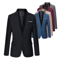 Лидер продаж, мужские корейские облегающие хлопковые блейзеры, пиджак, черный, синий, плюс размер s до 4XL, мужские блейзеры, Мужское пальто