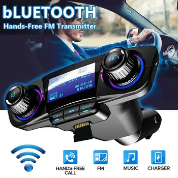 

Car FM Transmitter Wireless bluetooth Handsfree Auto Kit Aux Modulator MP3 Player TF Dual USB 2.1A Charger Voltage Display