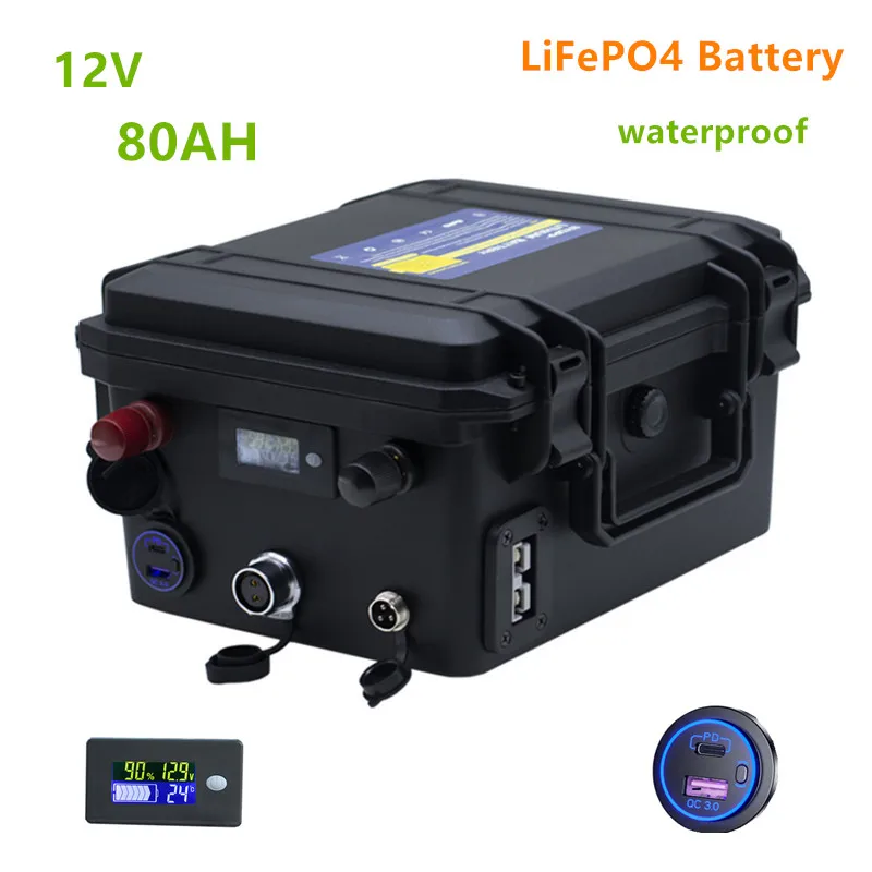 12v Lifepo4 battery pack 80ah lifepo4 12v 80ah lithium battery pack waterproof battery for boat propeller/motor,solar energy,RV - ANKUX Tech Co., Ltd