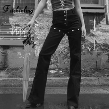 *#Best Price Fitshinling Buttons Gothic Wide Leg Pants Women High Waist Trouser Punk Goth Dark Grunge Black Flare Pant Female Clothes Sale *#Best Price Fitshinling Buttons Gothic Wide Leg Pants Women High Waist Trouser Punk Goth Dark Grunge Black Flare Pant Female Clothes Sale