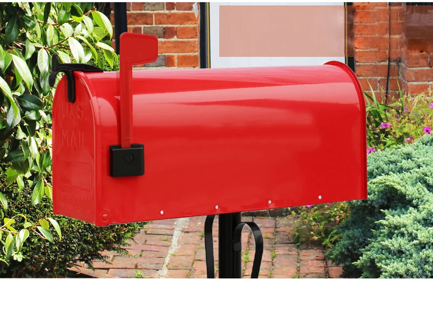 Американский стиль безопасности стенд пол почтовый ящик металлический антикоррозийный Открытый Сад Парк предложение почтовая коробка письмо коробка 4015 - Цвет: Красный