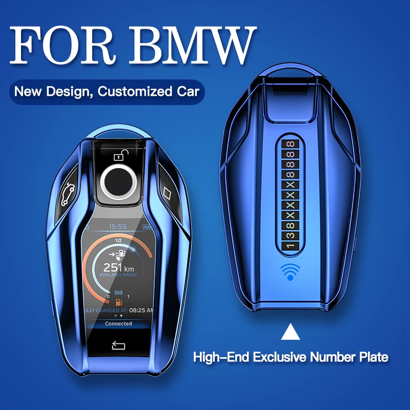 Мягкий TPU чехол для автомобиля ключ BMW 5 7 серии светодиодный Дисплей оболочки G11 G12