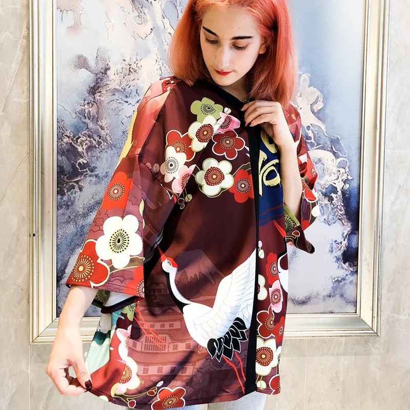 Kimono Women Yukata Haori Japanese Kimono Cardigan Yukata Female Japanese Streetwear Clothes Soft Girl Aesthetic Clothes FF