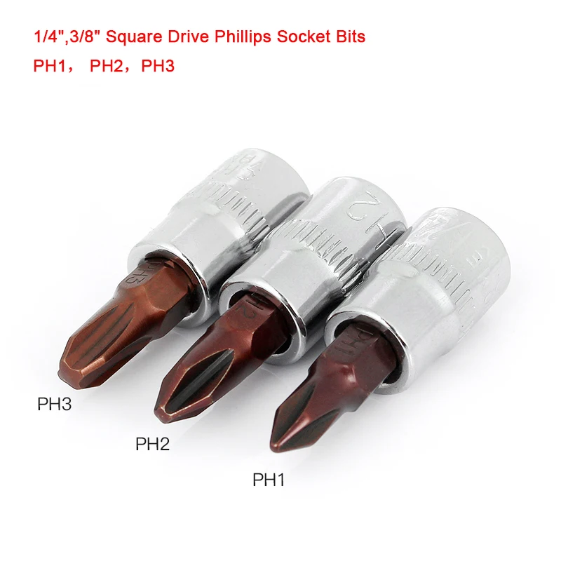 1 шт. 1/4 " 1/4" квадратные насадки для отверток PH1 PH2 PH3 ручные инструменты