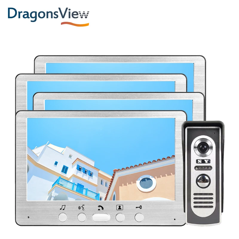 Видеодомофон Dragonsview 7 дюймов 700TVL серебристая видеодомофон панель ввода видео