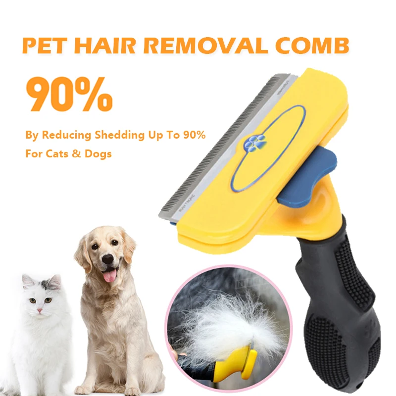Peine para la eliminación de pelo de mascotas, peine cómodo para el cuidado de perros y gatos, de pelo para cachorros y gatitos recortador, herramientas de aseo para mascotas
