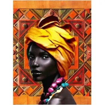

Full DIY Diamond Painting Cross Stitch African woman Mosaic Craft 5D Diamond Embroidery Needlework Home Christmas Paintings Gift