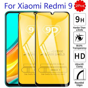 

2Pcs 9D Full Cover For Xiaomi Redmi 9 Protective Glass on Xiomi Redmi 9 Tempered Glass Xaomi Redmi9 M2004J19AG Screen Protectors