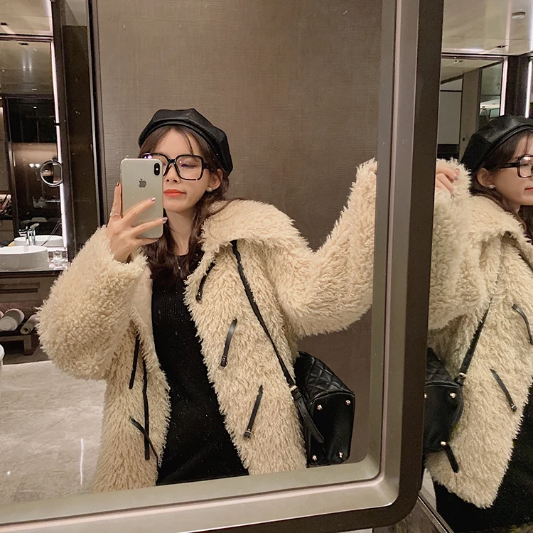 MISHOW овечья шерсть толстое пальто для женщин теплый мех Зима Осень Верхняя одежда Пальто MX19D9574