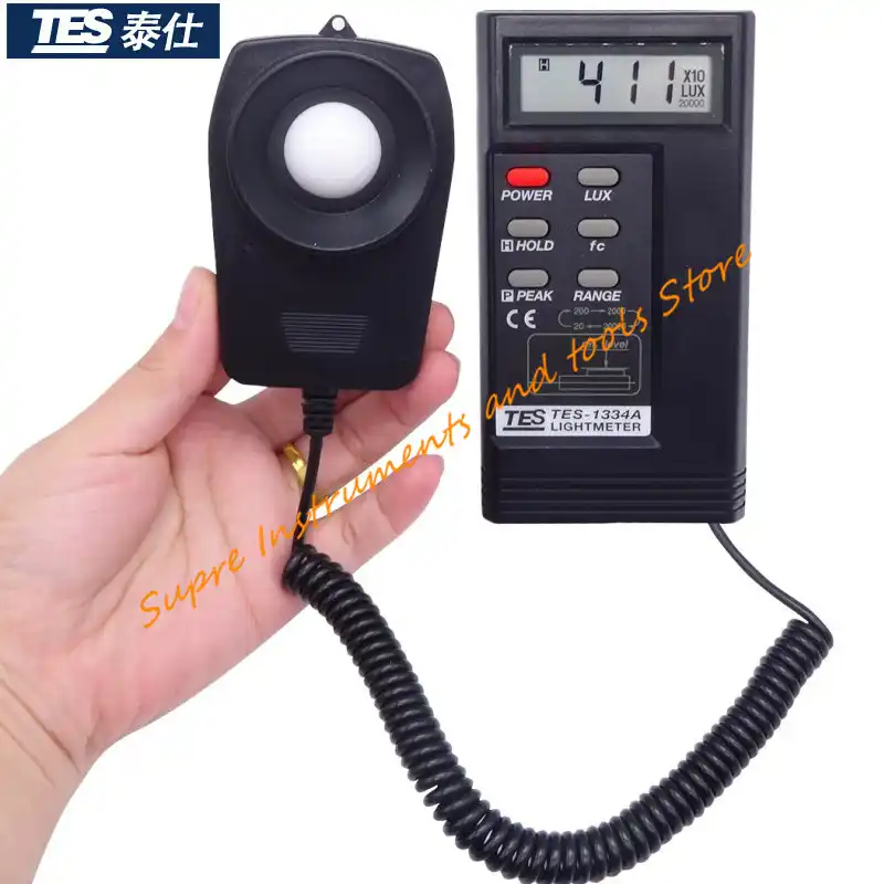 TES EMF 1334A цифровой люксовый измеритель яркости Luxmeter светильник функция удержания