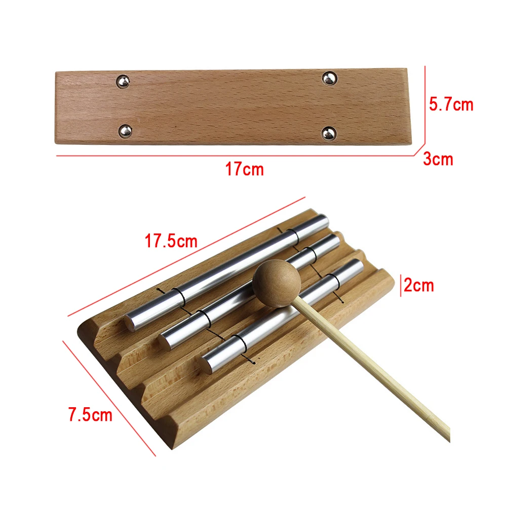 Musical Percussion Instrument With Mallet Knocking Prayer Bell Classroom Wooden Base Portable Meditation Chime Yoga Children