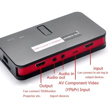 HD 게임 캡처, EZCap 284 1080P AV Ypbpr 비디오 캡처 레코더 박스, USB 디스크 SD 카드, Xbox360/One PS3/4