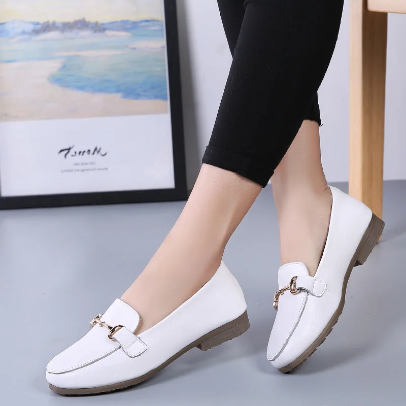 

2019 Spring And Autumn New Style British-Style Small Leather Shoes Women's Versatile Slip-on Anti-slip WOMEN'S Shoes Pointed-Toe