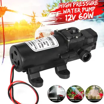 

DC 12V 60W Micro Electric Diaphragm Water Pump Automatic Switch 5L/min High Pressure Car Washing Spray Water Pump 0.8Mpa 5L/min