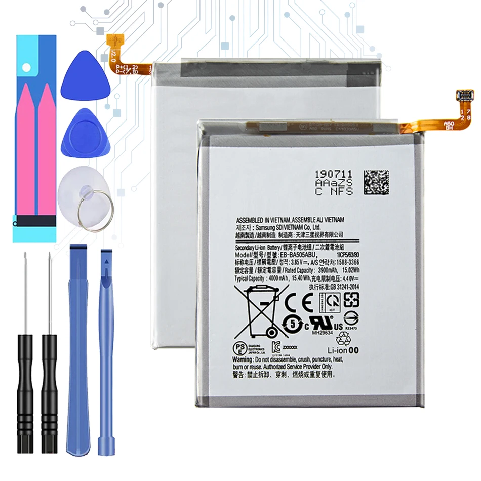 Для EB-BA505ABU 4000 мА/ч запасная батарея для SAMSUNG Galaxy A50 A505F SM-A505F A505FN/DS/GN A505W A30s A30 |